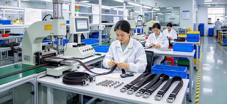 Pet safety seat belt and webbing leash assembly workshop for OEM pet items manufacturing